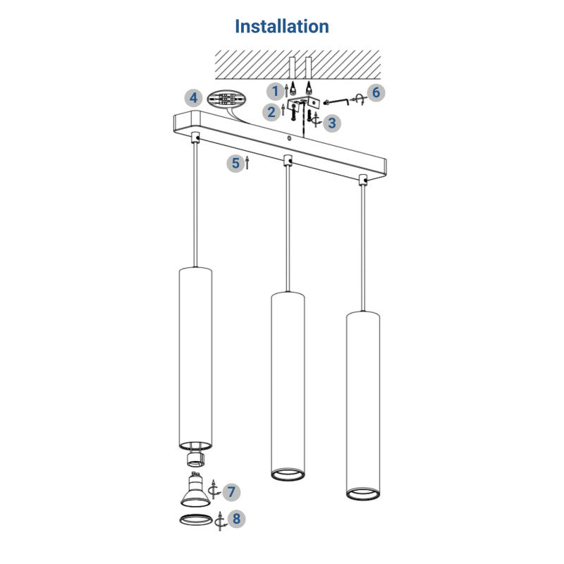 Lámpara colgante triple minimalista "Bila 3" - GU10