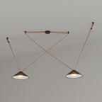 Lámpara cono configurable "Axia 2" - KIT 2 lámparas plato 12W + cinta textil eléctrica + accesorios