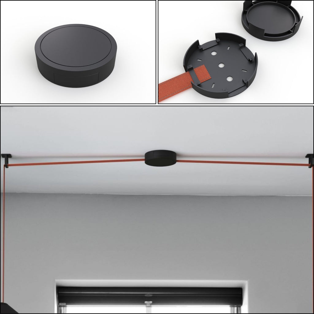 Lámpara cono configurable "Axia 2" - KIT 2 lámparas plato 12W + cinta textil eléctrica + accesorios