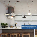 Lámpara cono configurable "Axia 2" - KIT 2 lámparas plato 12W + cinta textil eléctrica + accesorios