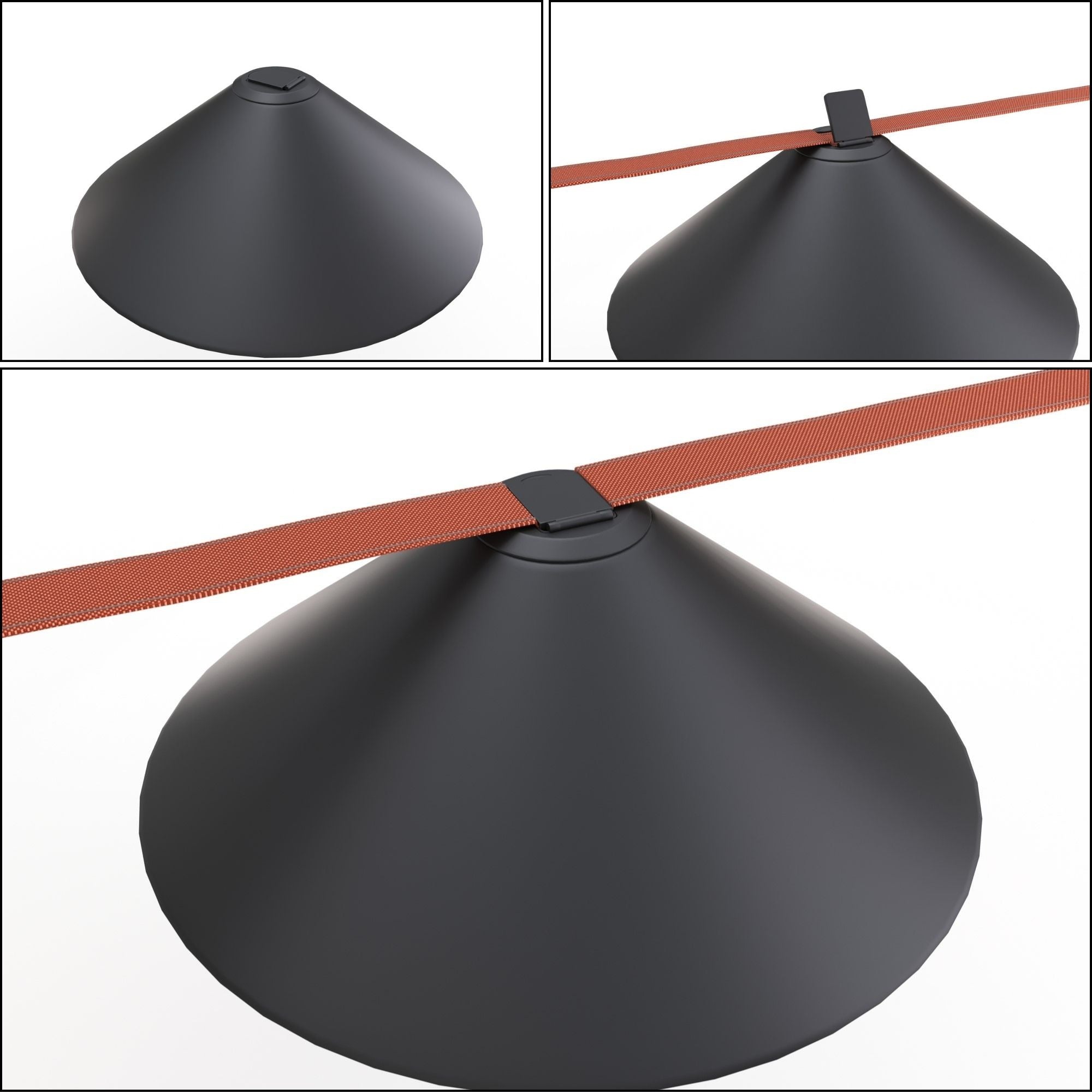 Lámpara cono configurable "Axia 2" - KIT 2 lámparas plato 12W + cinta textil eléctrica + accesorios