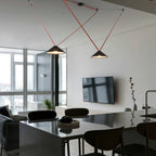 Lámpara cono configurable "Axia 2" - KIT 2 lámparas plato 12W + cinta textil eléctrica + accesorios