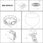 Lámpara configurable "Axia 5" - KIT 2 lámparas bola 12W + cinta textil eléctrica + accesorios