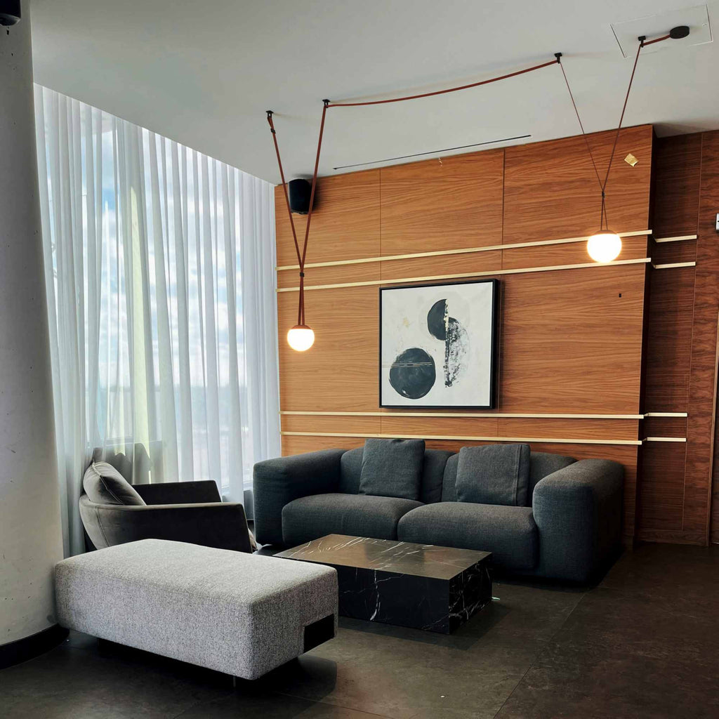 Lámpara configurable "Axia 5" - KIT 2 lámparas bola 12W + cinta textil eléctrica + accesorios