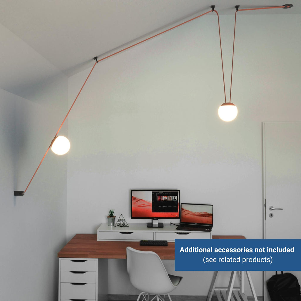 Lámpara configurable "Axia 5" - KIT 2 lámparas bola 12W + cinta textil eléctrica + accesorios