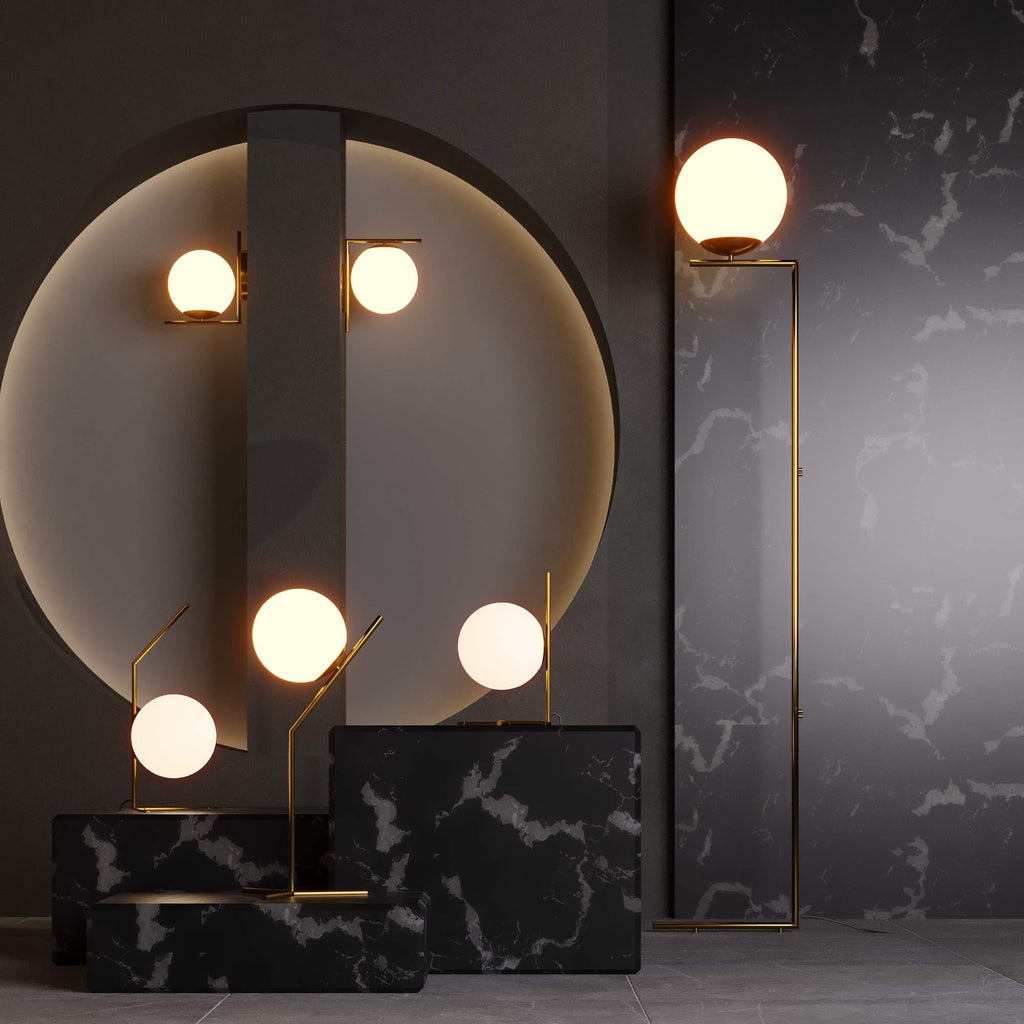 Lámpara de mesa bola cristal "RIPPER" - E27 - Ø 15cm