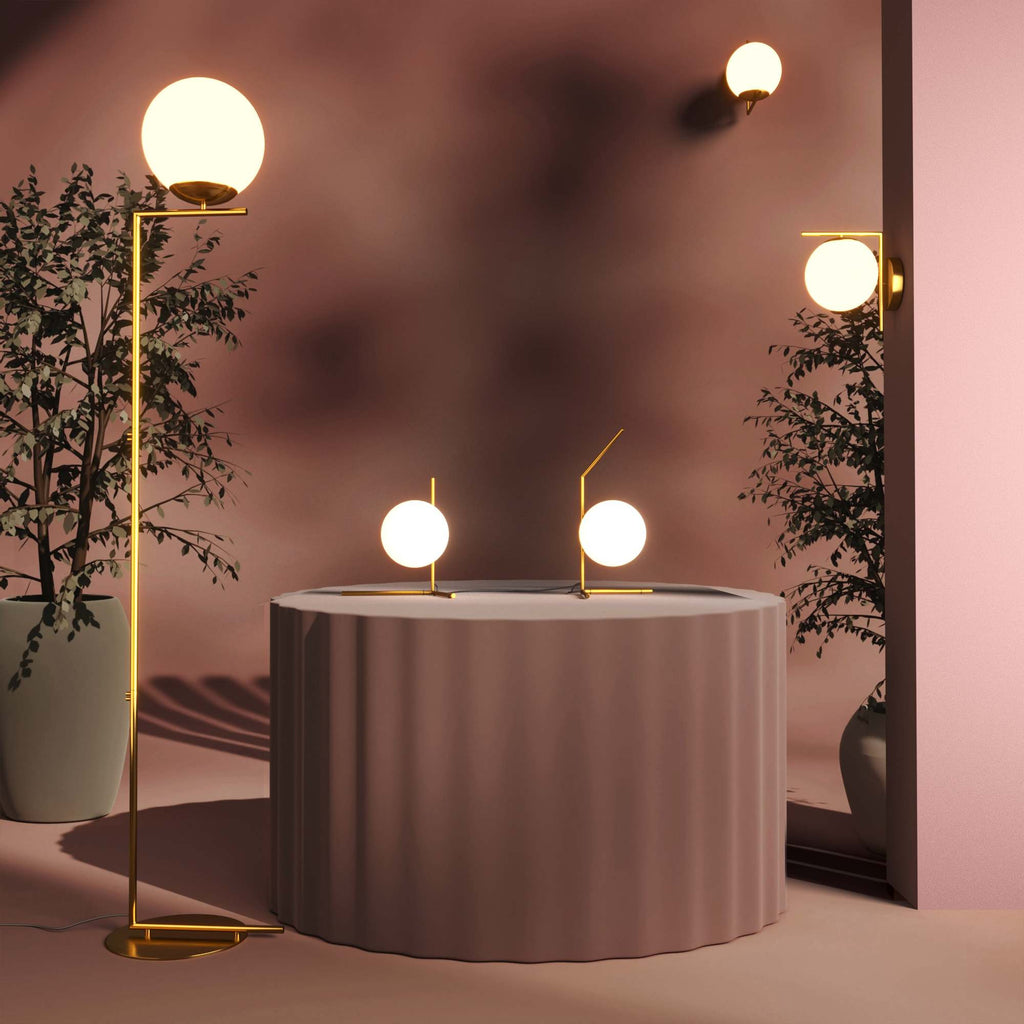 Lámpara de mesa bola cristal "RIPPER" - E27 - Ø 15cm