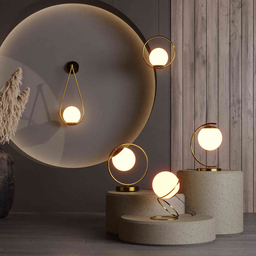 Lámpara de mesa bola cristal "Ruth"