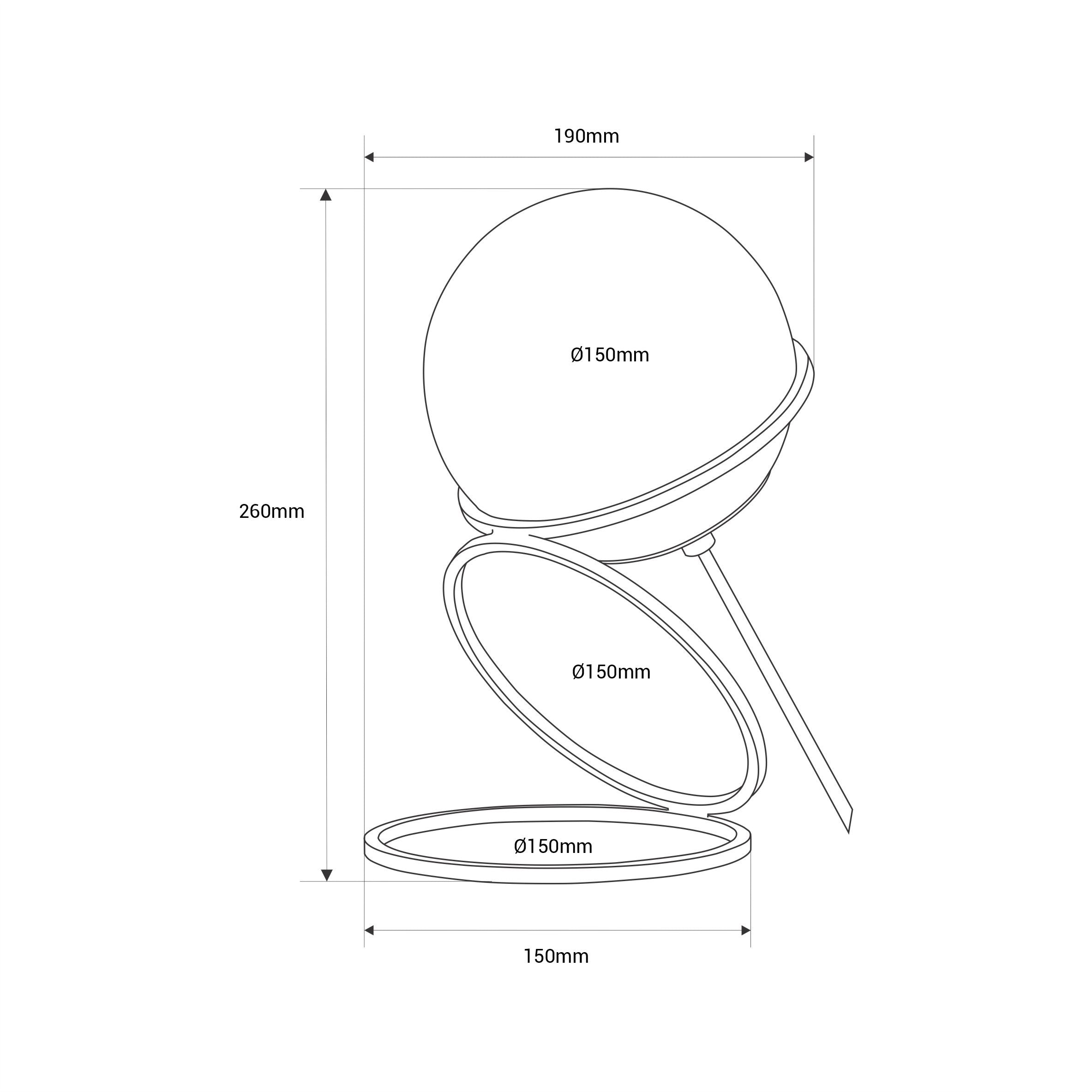 Lámpara de mesa bola cristal "Ruth"