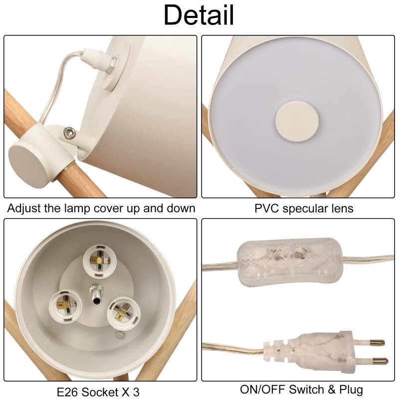 Lámpara de mesa nórdica de trípode "FOCUS" - 3 x E27 / G45