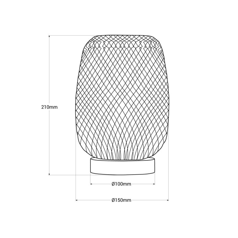 Lámpara de mesa de mimbre y madera "Ruka" - E27