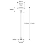 Lámpara de pie de diseño "Marshal" - Pantalla cristal - E27