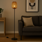 Lámpara de pie en mimbre "NIKKO"