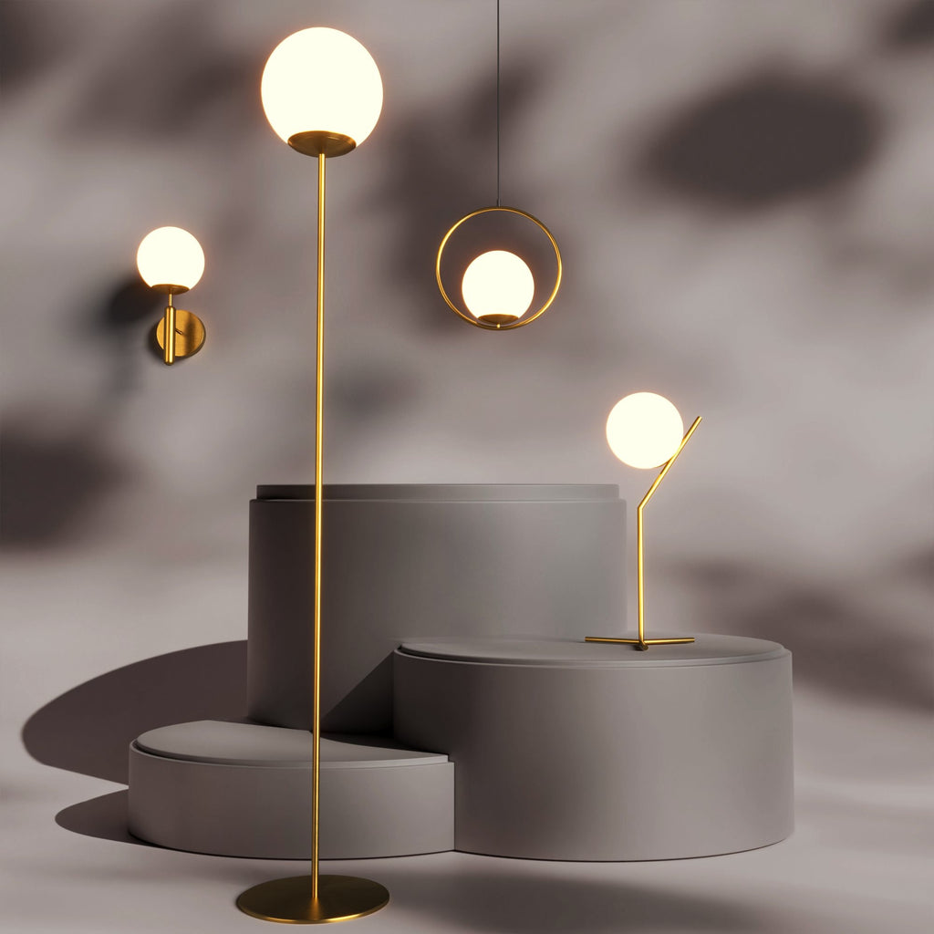 Lámpara de pie bola cristal "BAILEY" - E27