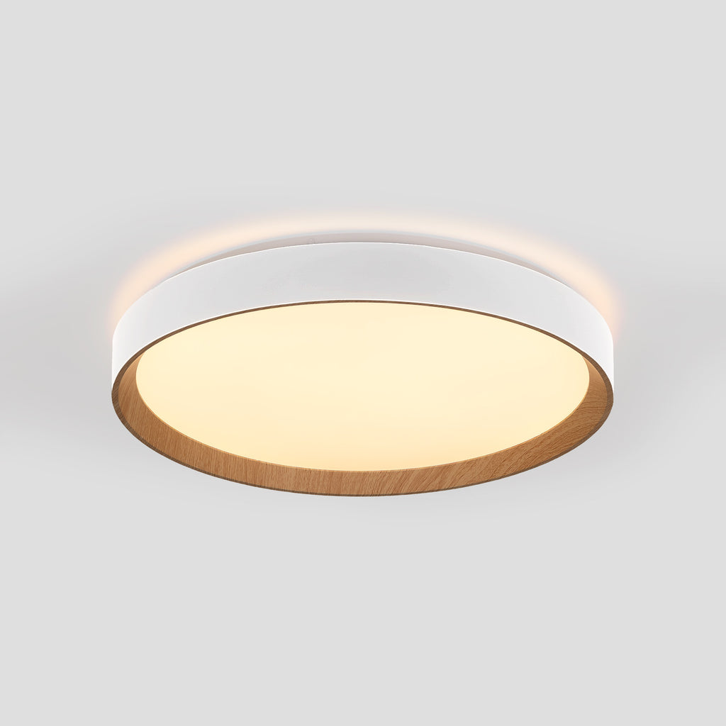 Lámpara de techo LED CCT tipo plafón - 36W - Efecto madera - Ø50cm