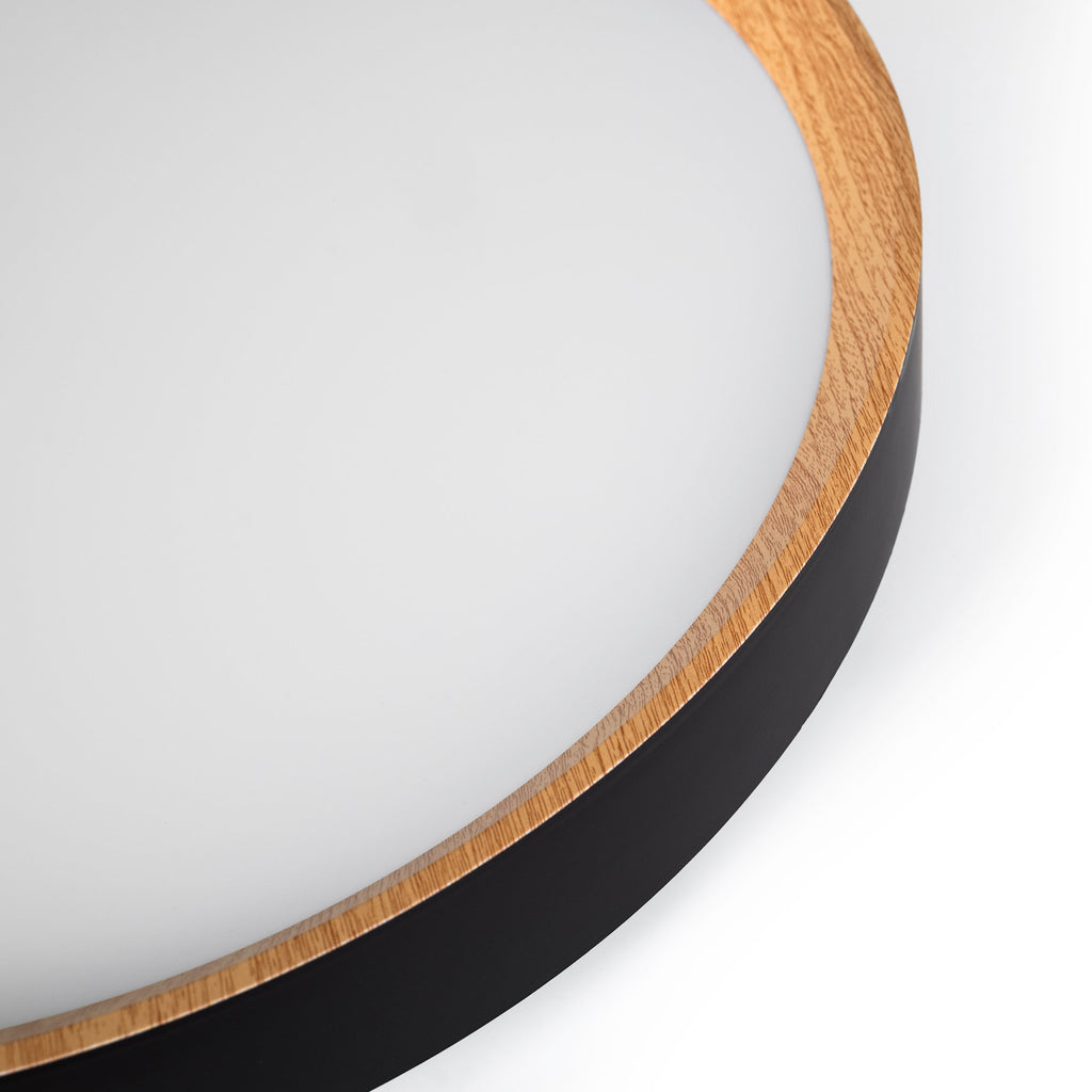 Lámpara de techo LED CCT tipo plafón - 36W - Efecto madera - Ø50cm