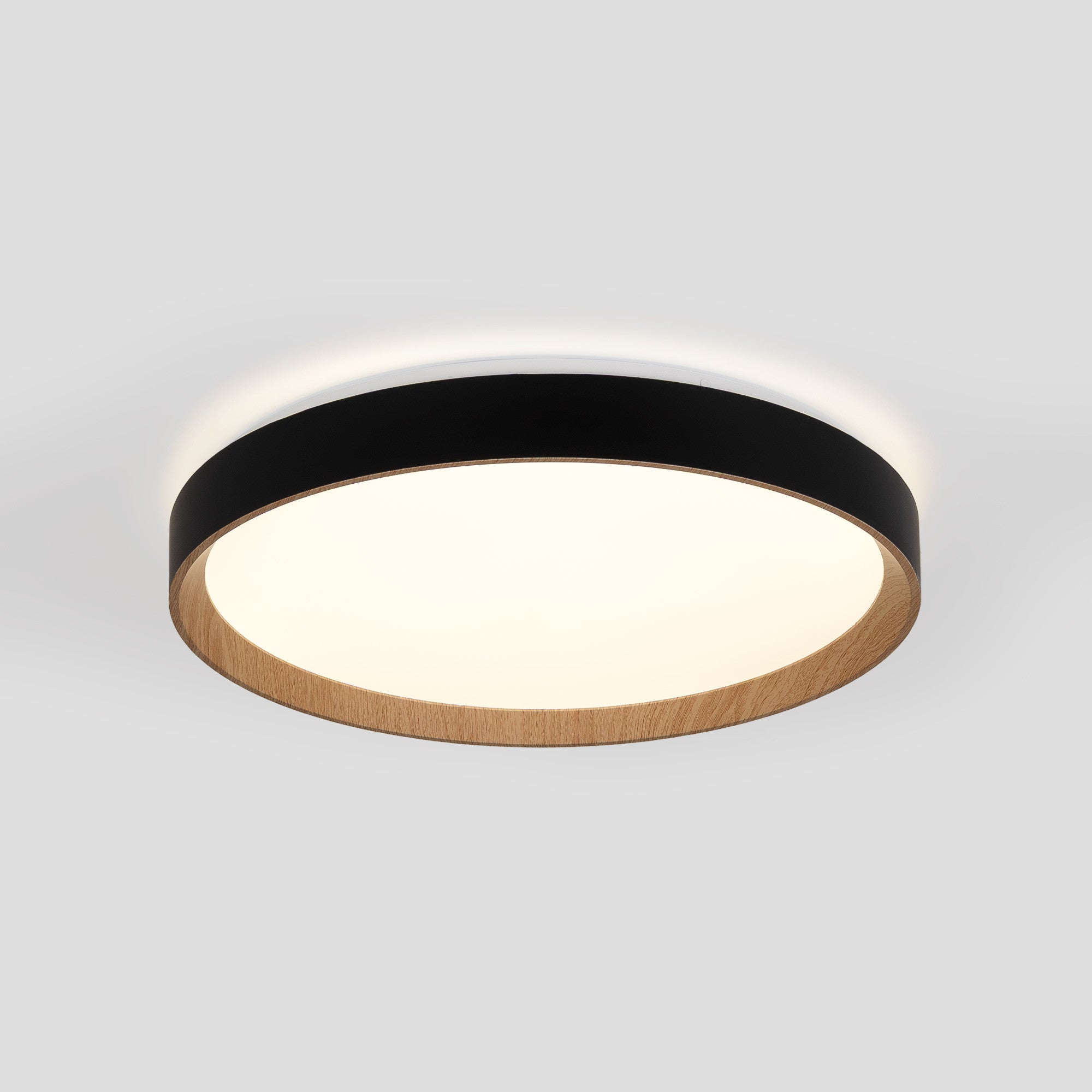 Lámpara de techo LED CCT tipo plafón - 36W - Efecto madera - Ø50cm