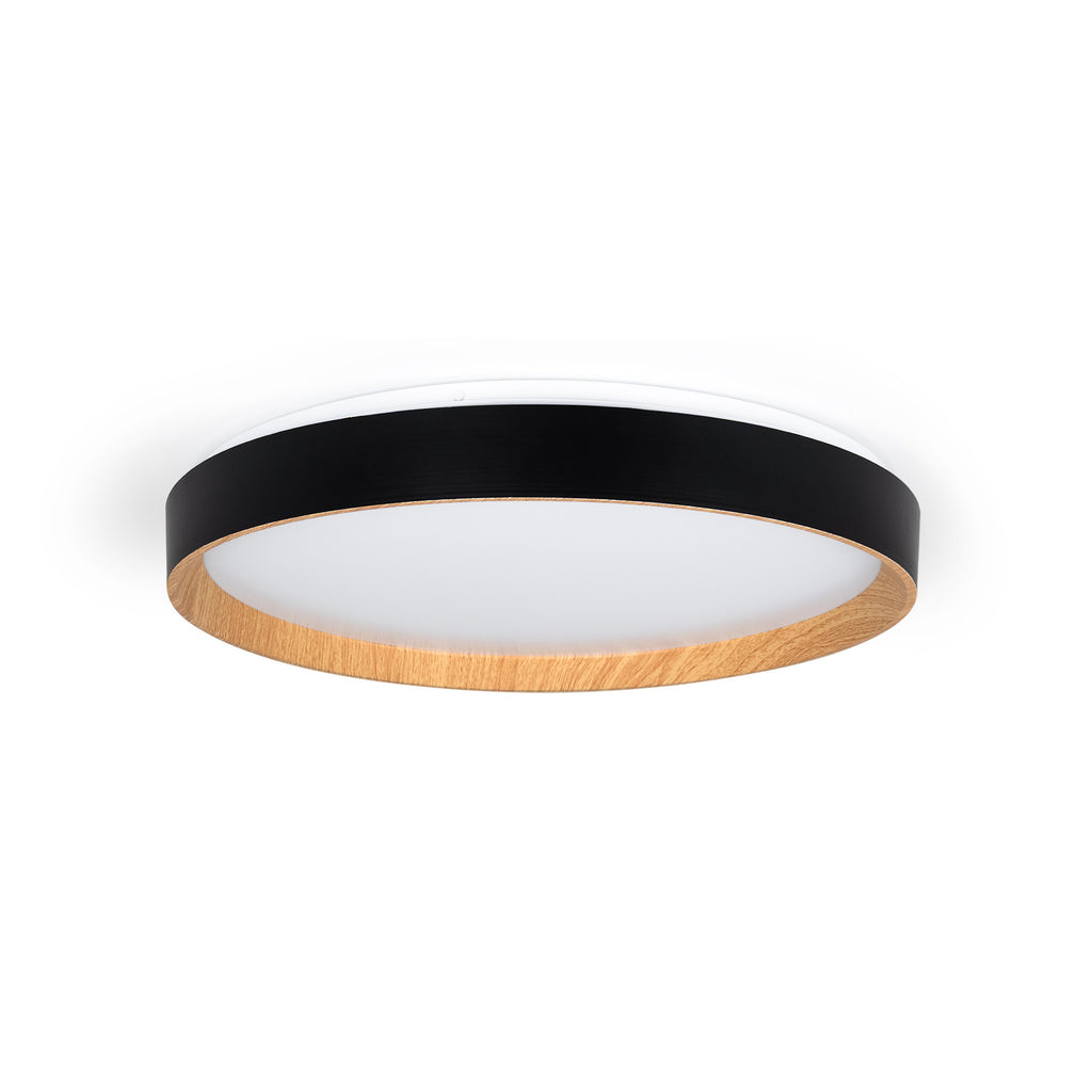 Lámpara de techo LED CCT tipo plafón - 36W - Efecto madera - Ø50cm