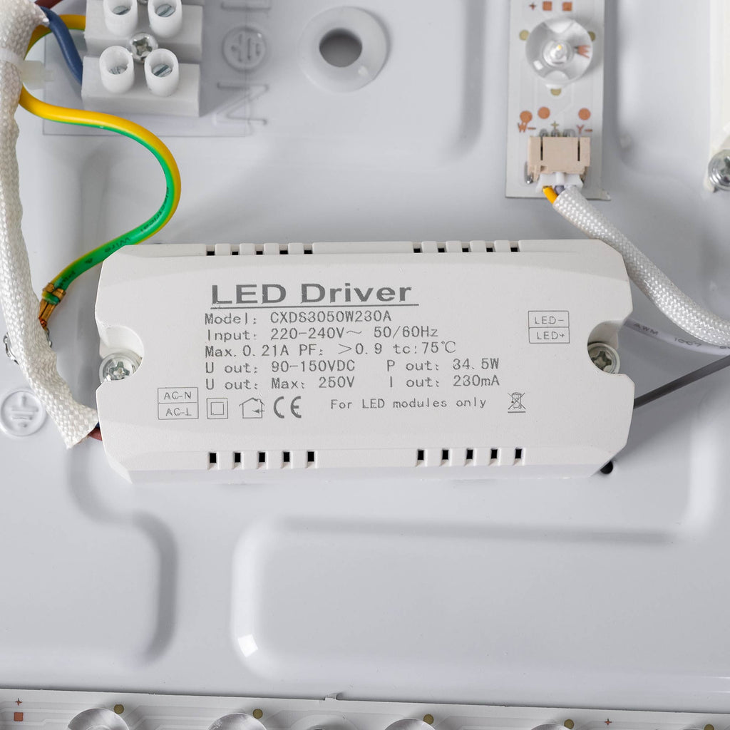 Lámpara de techo LED CCT tipo plafón - 36W - Efecto madera - Ø50cm