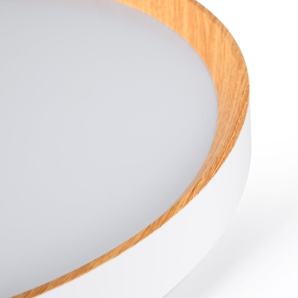 Lámpara de techo LED CCT tipo plafón - 36W - Efecto madera - Ø50cm