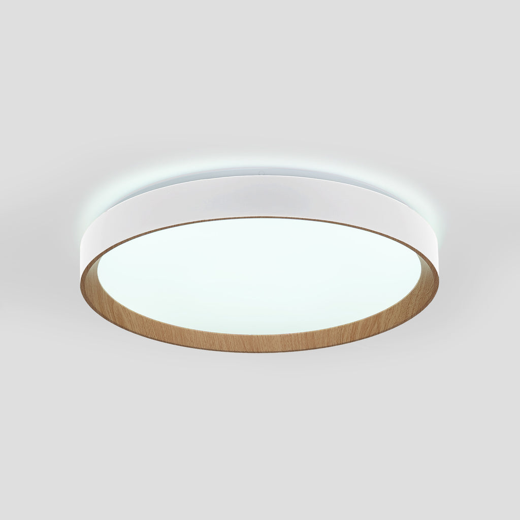 Lámpara de techo LED CCT tipo plafón - 36W - Efecto madera - Ø50cm