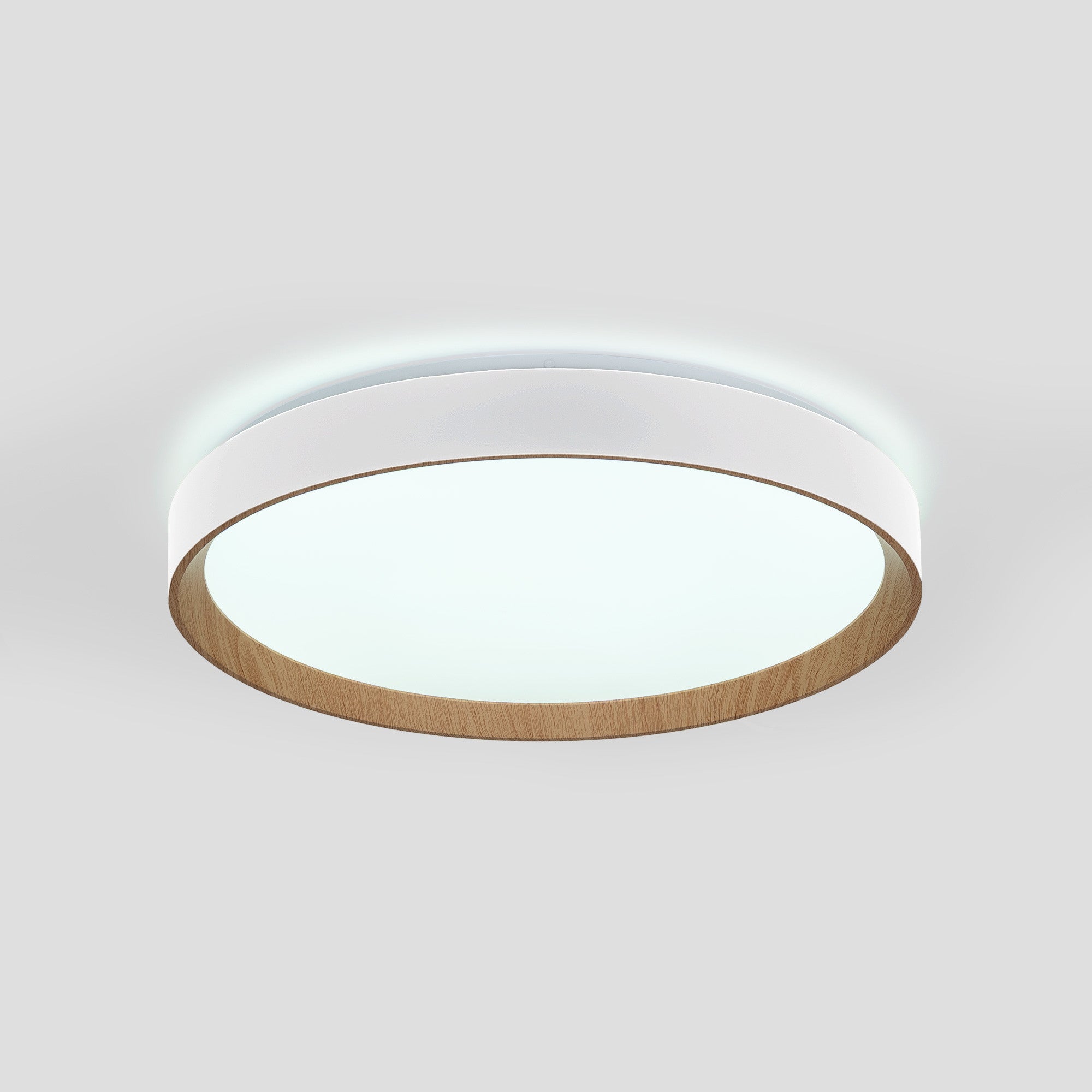 Lámpara de techo LED CCT tipo plafón - 36W - Efecto madera - Ø50cm