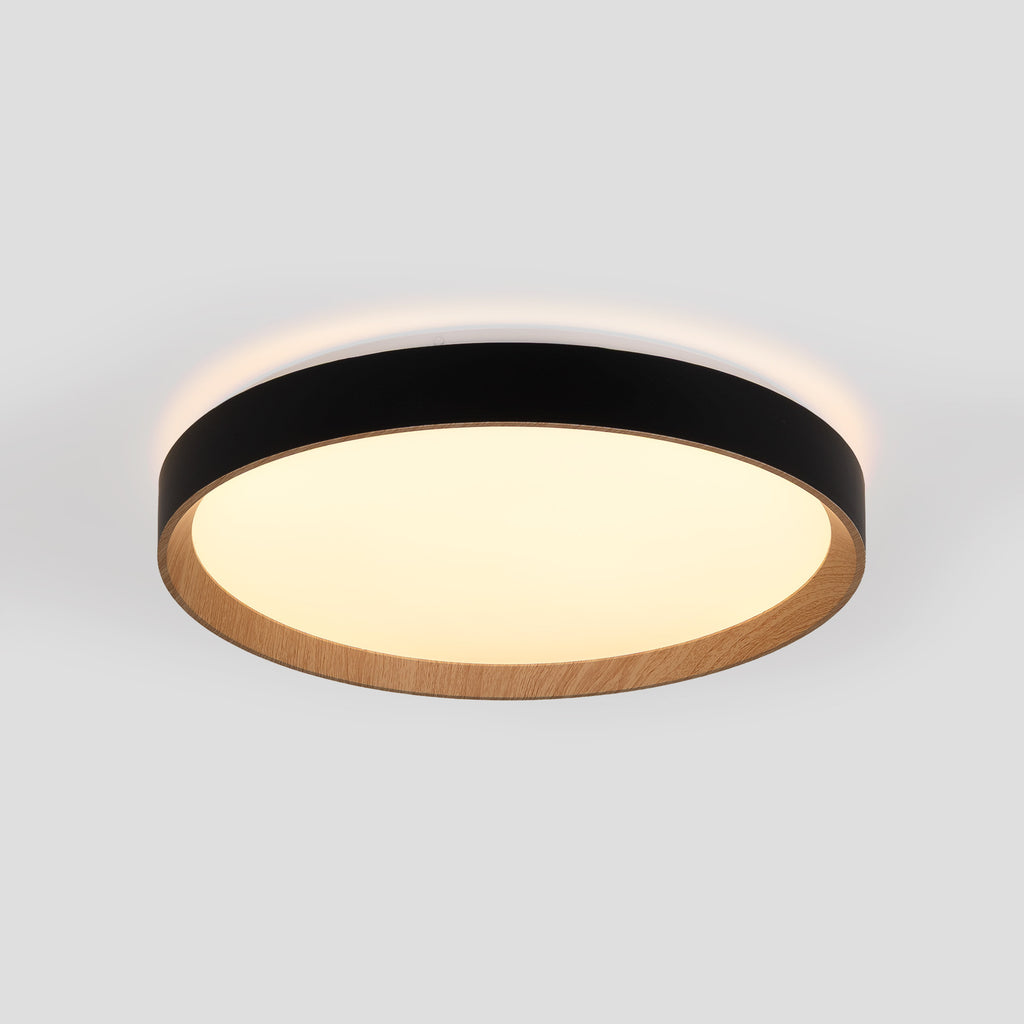 Lámpara de techo LED CCT tipo plafón - 36W - Efecto madera - Ø50cm