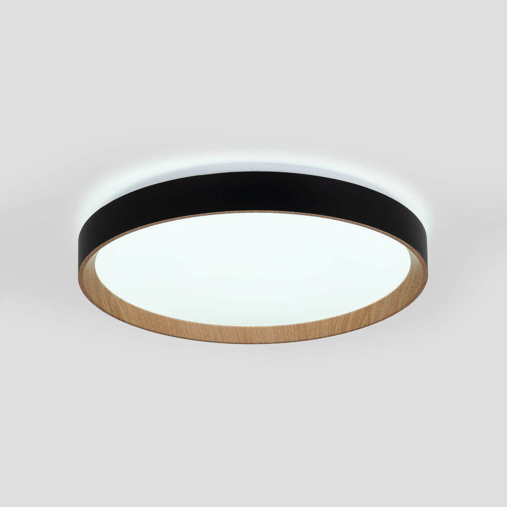 Lámpara de techo LED CCT tipo plafón - 36W - Efecto madera - Ø50cm