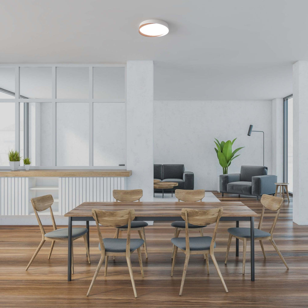 Lámpara de techo LED tipo plafón CCT 24W - Efecto madera - ø40cm - IP22