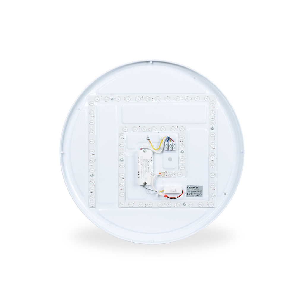 Lámpara de techo LED tipo plafón CCT 24W - Efecto madera - ø40cm - IP22