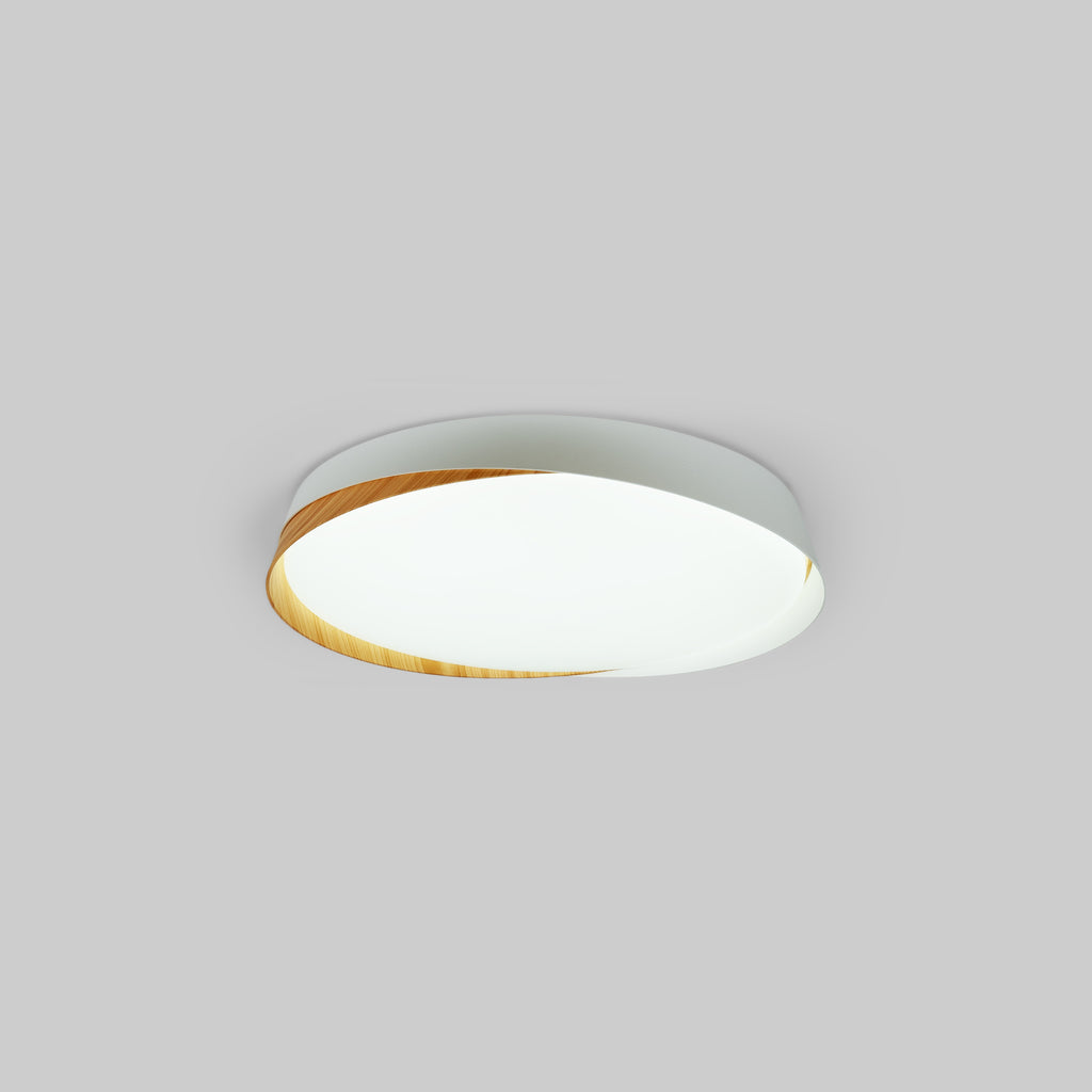 Lámpara de techo LED tipo plafón CCT 24W - Efecto madera - ø40cm - IP22