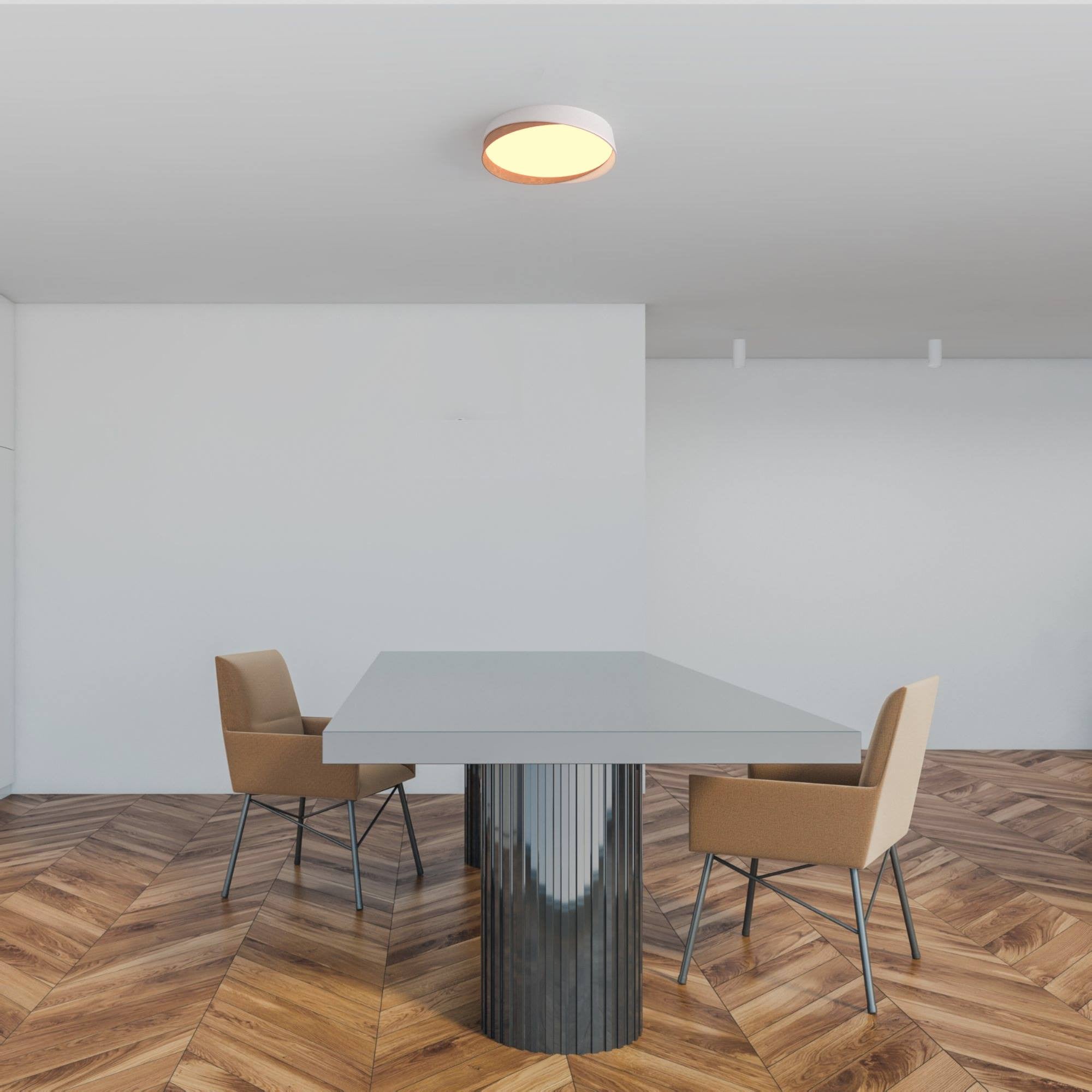 Lámpara de techo LED tipo plafón CCT 24W - Efecto madera - ø40cm - IP22