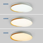 Lámpara de techo LED tipo plafón CCT 24W - Efecto madera - ø40cm - IP22