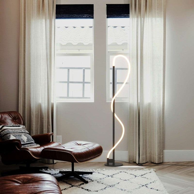 Lámpara de pie moderna neón ondulante "Corda" - 360º - Regulable - 30W - 3000K