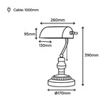 Lámpara de mesa vintage "BANQUERO" - E27