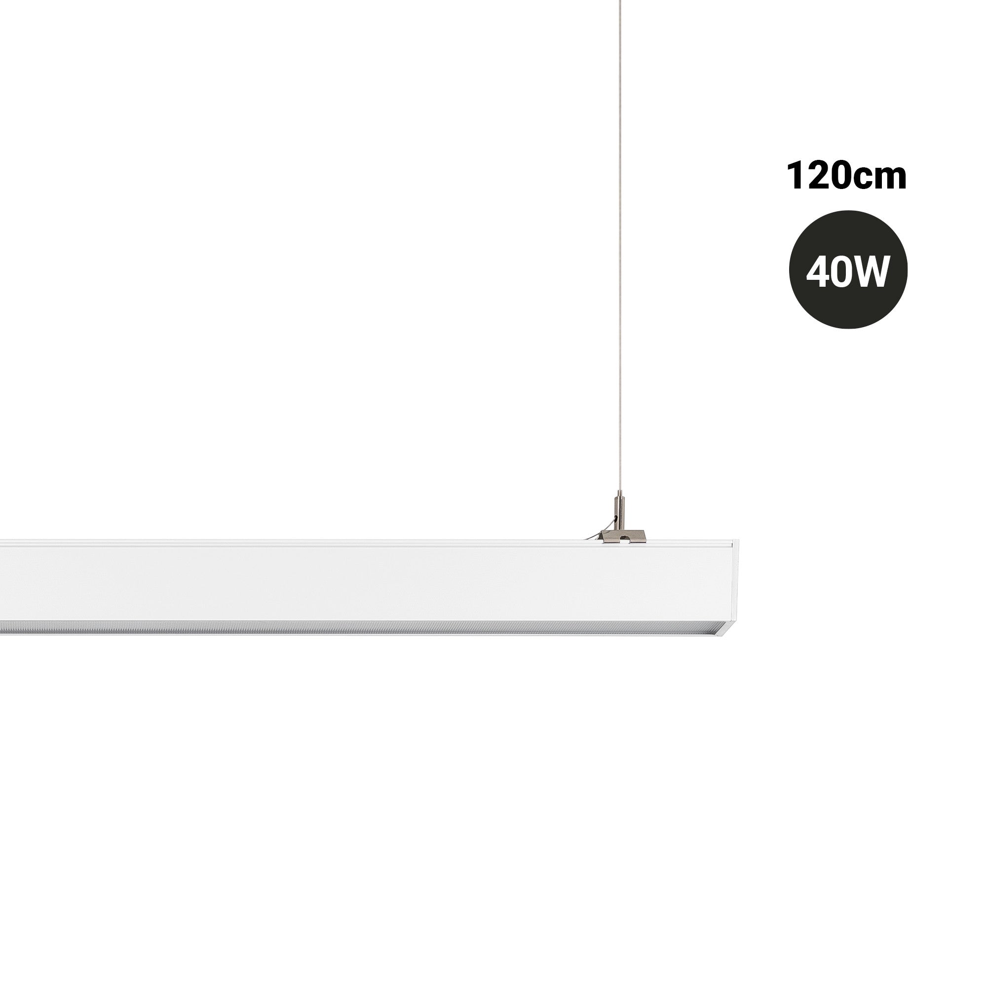 Luminaria lineal LED CCT - 40W - Suspensión / superficie - Potencia ajustable - 120cm