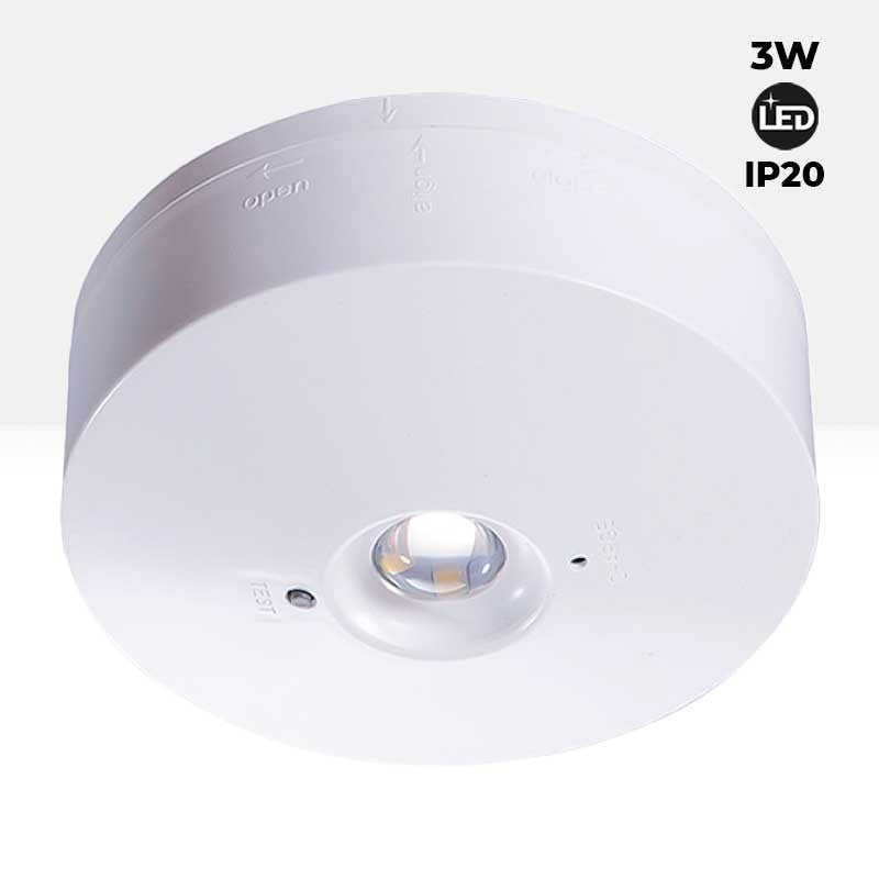Luz de Emergencia y Permanente LED para superficie 150lm 2,5W - 3 horas IP20