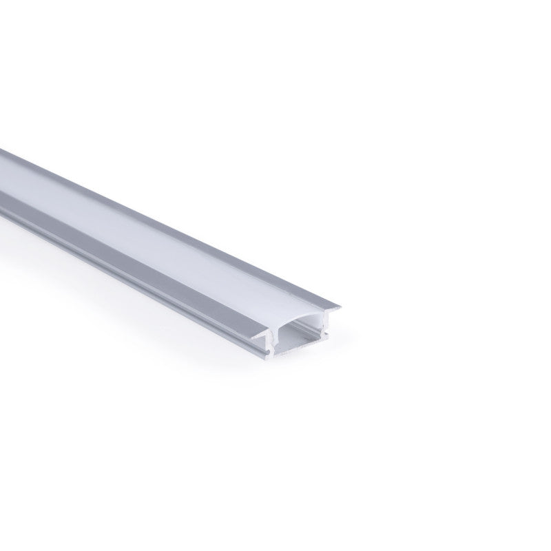 Perfil de aluminio de empotrar - Kit completo - 24,5 x 7mm - Tira LED hasta 12 mm - 2 metros