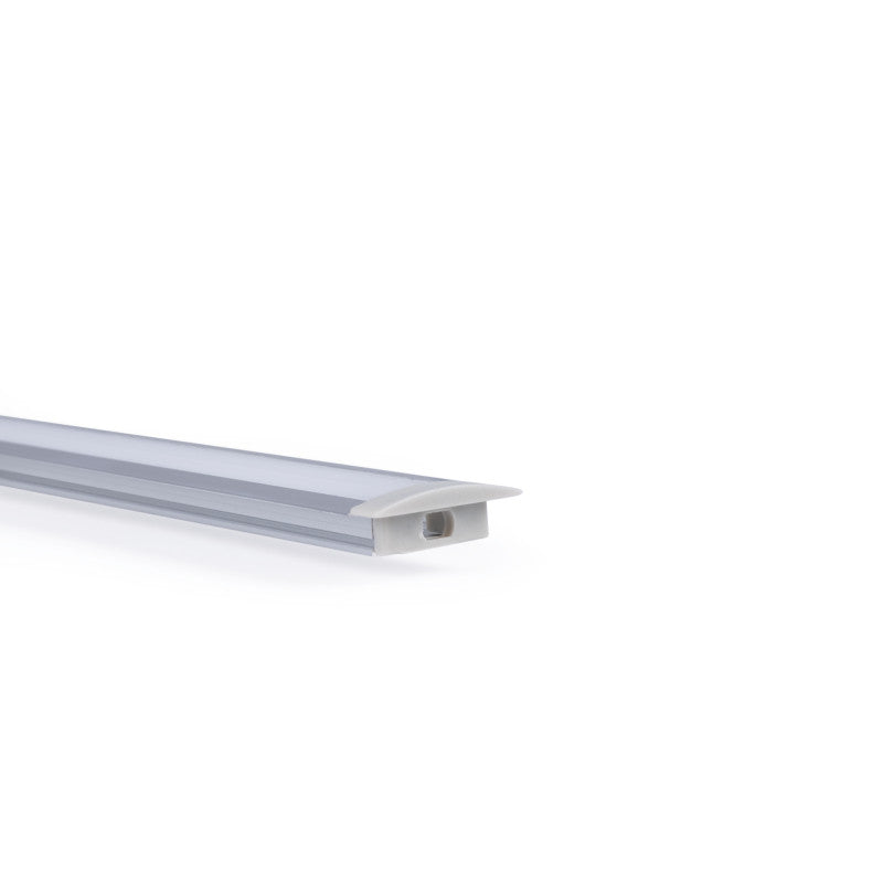 Perfil de aluminio de empotrar - Kit completo - 24,5 x 7mm - Tira LED hasta 12 mm - 2 metros