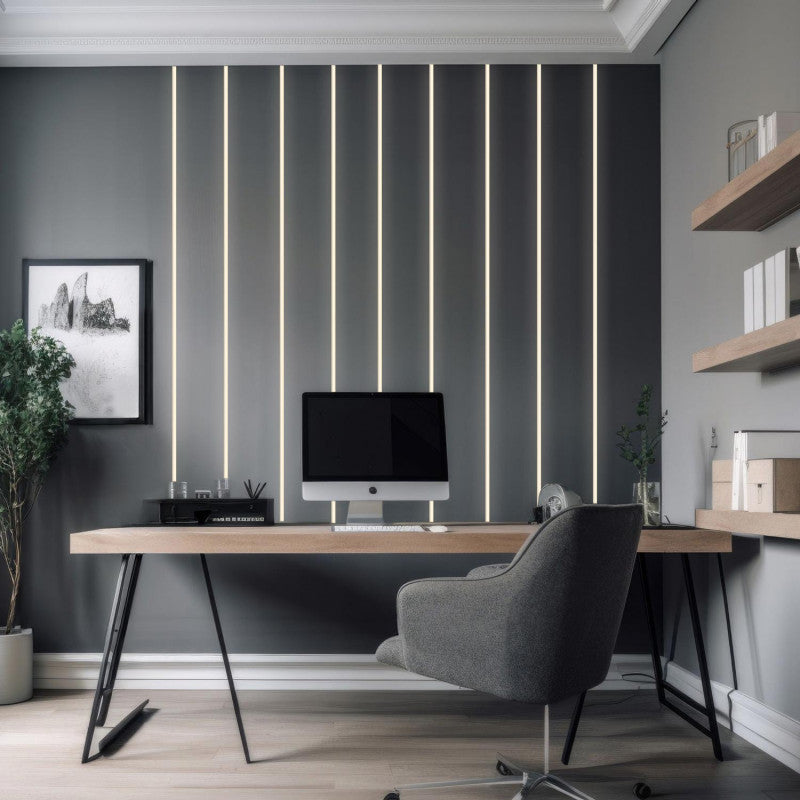 Perfil de aluminio de empotrar - Kit completo - 24,5 x 7mm - Tira LED hasta 12 mm - 2 metros