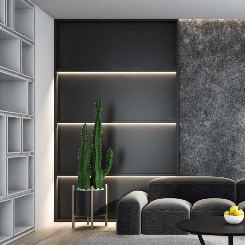 Perfil de aluminio de superficie para esquinas - Con difusor - Kit completo - 20x20mm - Tira LED hasta 10mm - 2 metros