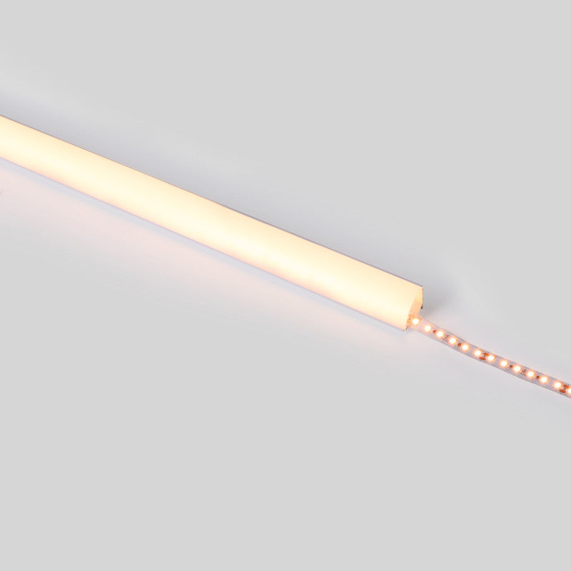 Perfil de aluminio de superficie para esquinas - Con difusor - Kit completo - 20x20mm - Tira LED hasta 10mm - 2 metros