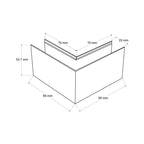 Unión en L para carriles magnéticos de superficie 20mm - Horizontal