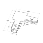 Unión rígida a 90º para carril monofásico de PVC ( Ref.: BTMP)