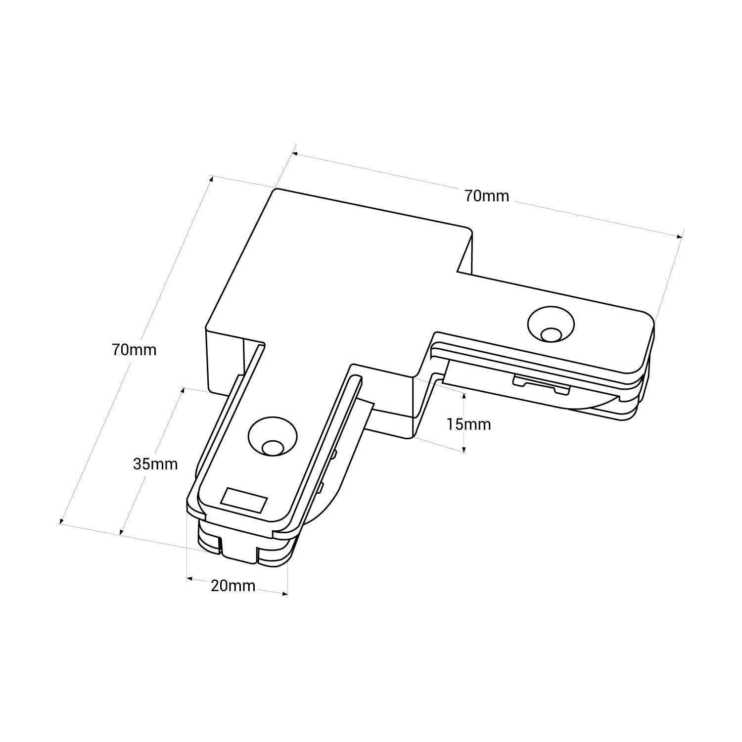 Unión rígida a 90º para carril monofásico de PVC ( Ref.: BTMP)